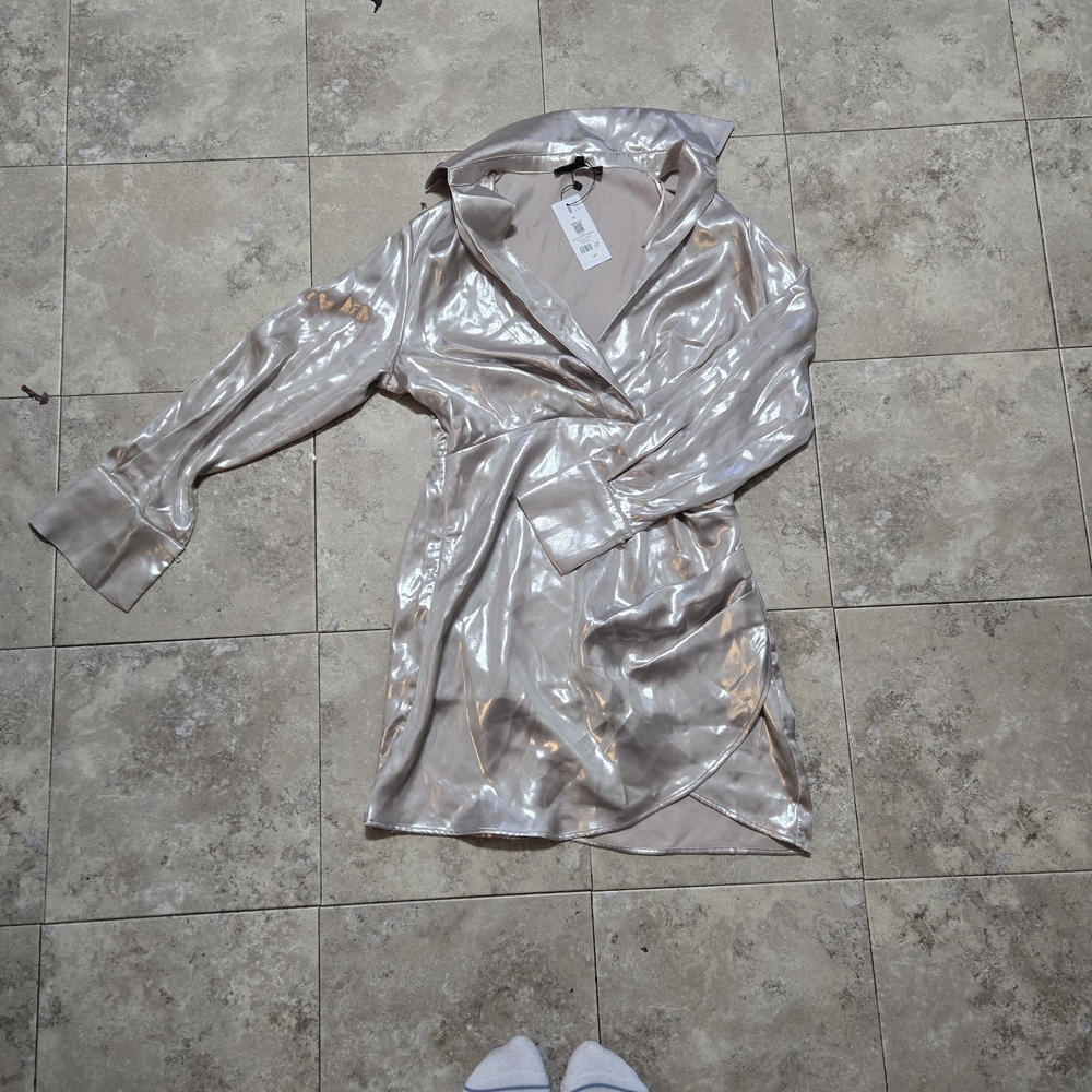 Margot Metallic Silver Dress